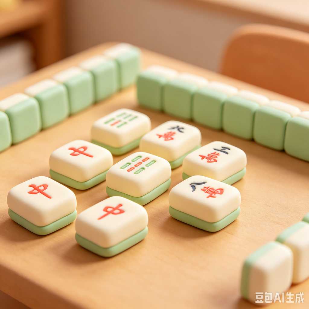 cute mini mahjong tiles set